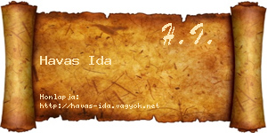 Havas Ida névjegykártya